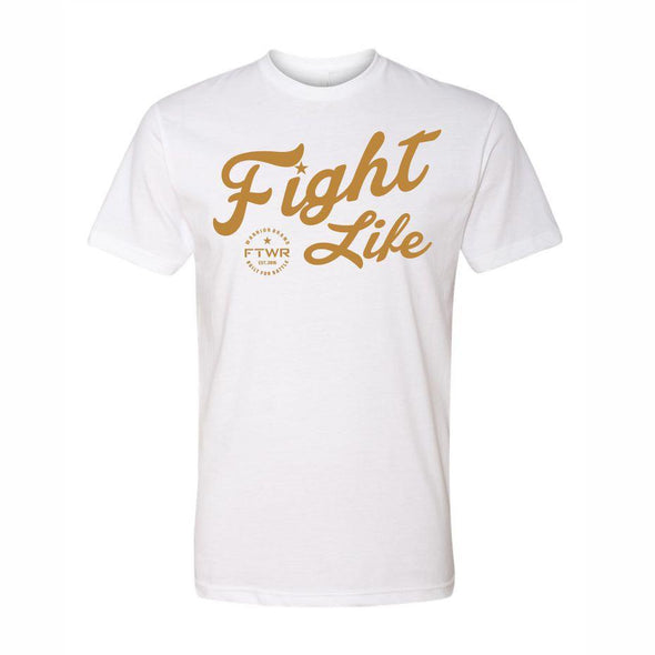 FTWR® Fight Life White/Gold Chrome Tee