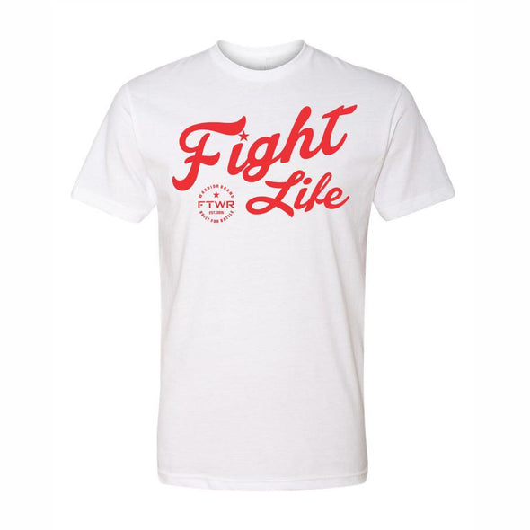 FTWR® Fight Life White/Red Chrome Tee