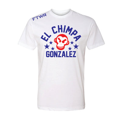 Christian Gonzalez El Chimpa Chrome Red/Blue White tee
