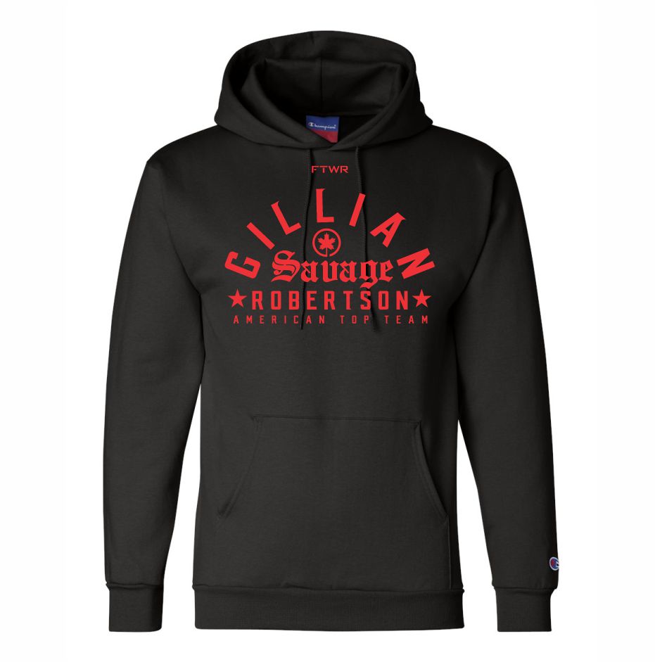 krystal Hviske Fremmedgørelse Gillian Robertson Original Champion® Black/Red Hoodie – FTWR Brand